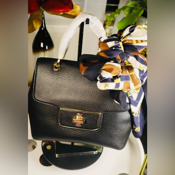 MIchael Kors Emery Satchel Leather Cross Body Bag w/Silk Scarf & Dust Bag NWT - Picture 10 of 12